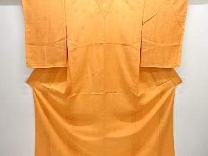 未使用品　駒絽透かし織　草花模様一つ紋色無地着物